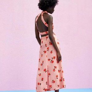 Pink Linen Floral 2-piece Set XS